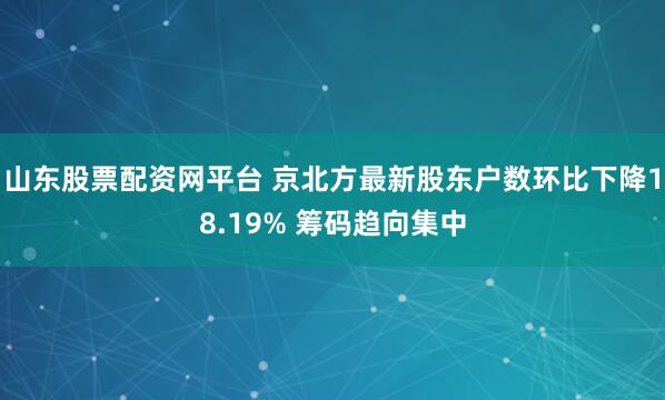 山东股票配资网平台 京北方最新股东户数环比下降18.19% 筹码趋向集中
