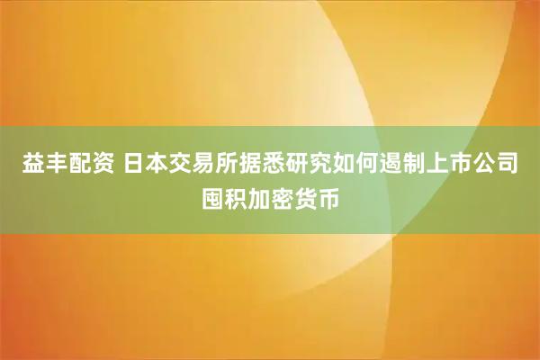 益丰配资 日本交易所据悉研究如何遏制上市公司囤积加密货币